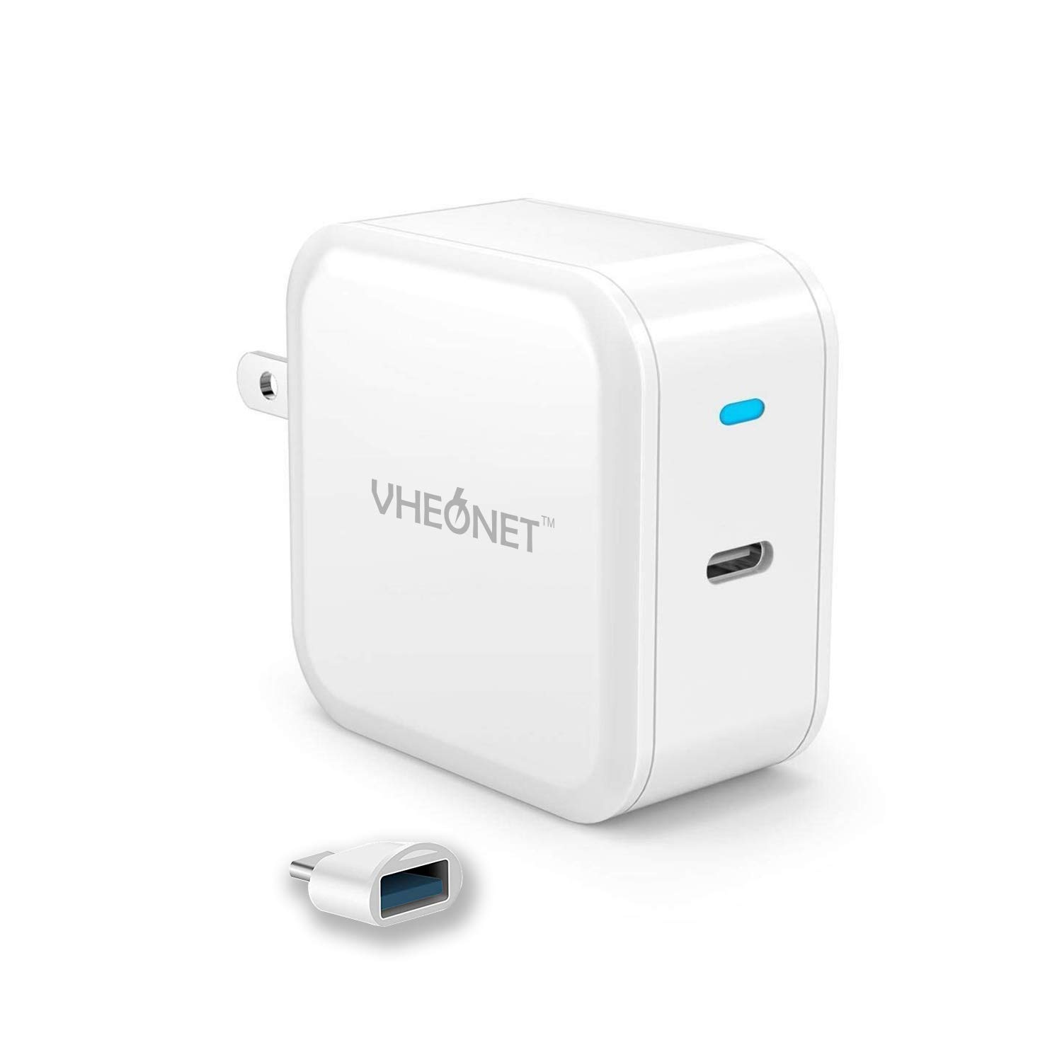 USB C Wall Charger, PD Charger, 30W USB-C Power Adapter Fast Charging with Foldable Plug for iPhone X/ 8/8 Plus, Google Pixel/Pixel C, iPad Pro 2017, MacBook A1534