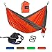 GEEZO Double Camping Hammock, Lightweight Portable Parachute (2 Tree Straps 16 LOOPS/10 FT Included) 500lbs Capacity Hammock for Backpacking, Camping, Travel, Beach, Garden