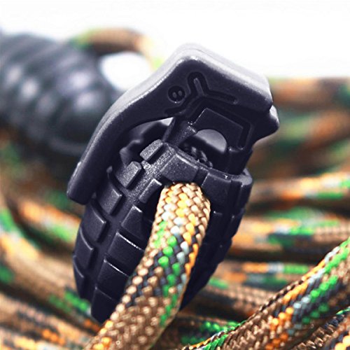 Shells Strong Spring Loaded Stop Sliding Cord Locks Fastener Slider Toggles End Cord Lock Stopper Buttons for Camping & Hiking, Shoelace Replacement, Sports, Backpacks (Black) - Thumbnail 2