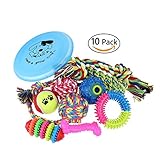 Timo Lee-Talk Dog Toys 10 Pack Gift Set,Toy Balls,Chew Toys,Flying Discs,Toy Ropes,Squeak Toys etc. Variety Pack for Doggie