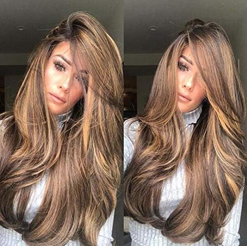 Wig European and American fashion long curly hair gradient dyed wig female micro-volume chemical fiber hair wig