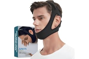 BINITS Chin Strap for CPAP Users - Keep Mouth Closed While Sleeping Chin Strap for Snoring - Better Night's Sleep - Stop Noise Anti Snoring Chin Strap for Men and Women (Black)
