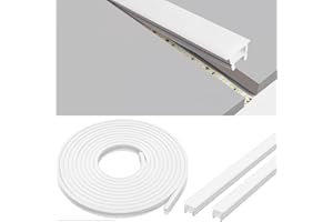 10M 12×12mm Silicone LED Channel System Cover Flexible DIY Spotless Neon Tube for Kitchen, Cabinet, Wall & Ceiling Decor,Indo