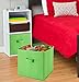 Handy Laundry 6-Pack Foldable Cube Storage Bins – Decorative Collapsible Organizer for Shelves, Closets, Underbed, Clothes, or Kids’ Toys (Green)
