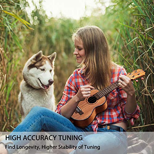 Concert Ukulele, Learn to Play Ukulele 23 inch Bundle with Sapele Gig Bag Tuner Strap Backup String and Instruction Booklet Starter Uke Kit Hawaiian Guitar Professional Tom Ukulele for Beginner