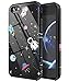 PBRO 5 Case, 5s Case, SE(2016) Case Cute Astronaut Case Dual Layer Soft Silicone & Hard Back Cover PC+TPU Protective Case for Apple 5/5s/SE Space/Black