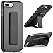 iPhone 8 Plus Case, iPhone 7 Plus Case, ZVE iPhone 7 Plus Kickstand Case Dual Layer Protective Non Slip Shockproof Cover with Foldable Stand for iPhone 7 Plus and iPhone 8 Plus 5.5'' Black and Grey