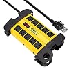 CRST 10-Outlets Heavy Duty Power Strip Metal Surge Protector with 15 Amps, 15-Foot Power Cord 2800 Joules for Garden…