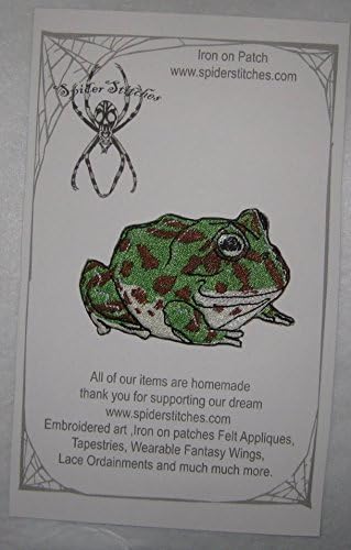 Green Pacman Horned Frog Iron on Patch