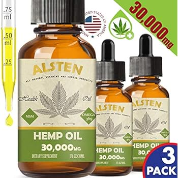 (3-Pack) Hemp Oil for Pain Relief, Stress, Anxiety and Sleep- 30000MG Hemp Oil Drops