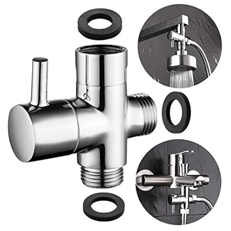 CIENCIA 3 Wege Umschaltventil G 1/2 ' massives Messing Brause Dusche Umschaltventil/Dusche Adapter/Umstellventil, Chrom DSF00