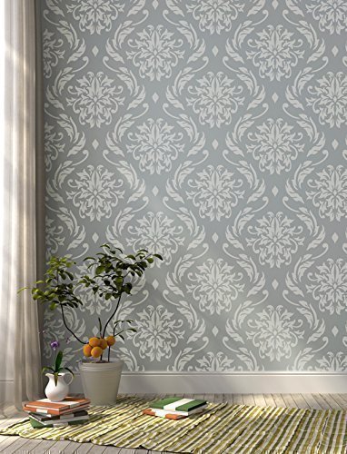 Lily Blooms Wall Stencil for Painting - Expedited 3 days Delivery - Damask Wall Accent - Reusable Template - Large Mylar Washable Plastic - Repeatable Pattern for Wall Décor