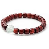 Lqdcyyat Wooden Beaded Stretch Bracelets for Women Beads Bracelets Natural Stone Beaded Bracelets