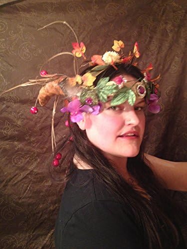 Woodland fairy headdress, Beltane May Queen costume headpiece. Witch crown for ritual, cosplay, fantasy, photoshoots and more
