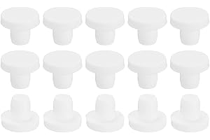 MECCANIXITY Silicone Rubber Solid Plug Soft Flexible Stopper for 7.5-8mm Hole White 15 Pieces