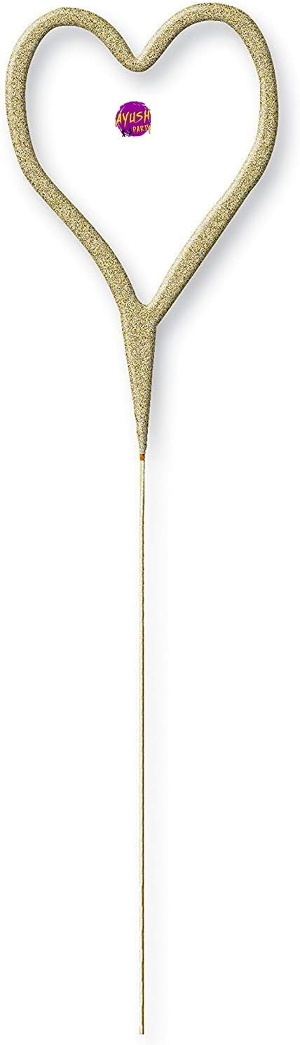Ayush Glitz Gold Heart Shaped Sparkler Candle