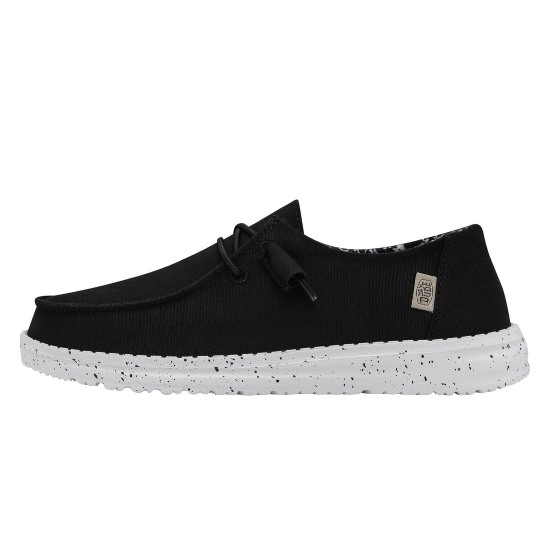 HEYDUDE Women's Wendy Basic Wide Black Odyssey Size 5 | Women's Shoes | Women's Slip On Shoes | Comfortable & Light-Weight Image