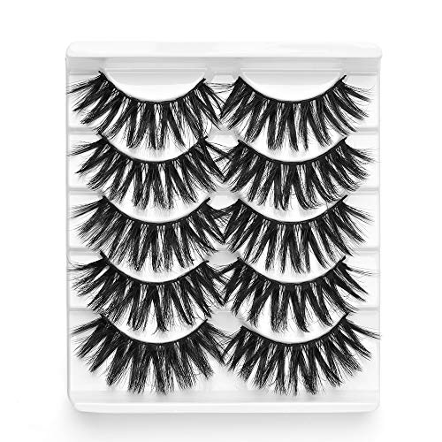 ELDA 15 Pairs 3D Faux Mink lashes Handmade False Eyelashes Natural Fluffy Fake Eyelashes Dramatic Long Eyelashes Soft Reusable Lashes Pack for Makeup Eyelashes Extension