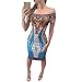 Sandistore Women Traditional African Print Dashiki Bodycon Sexy Short Sleeve Dress