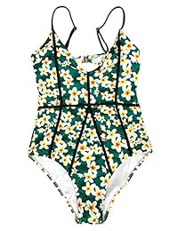 CUPSHE Bañador de una pieza con estampado juvenil y vigor, de talle alto, para dama