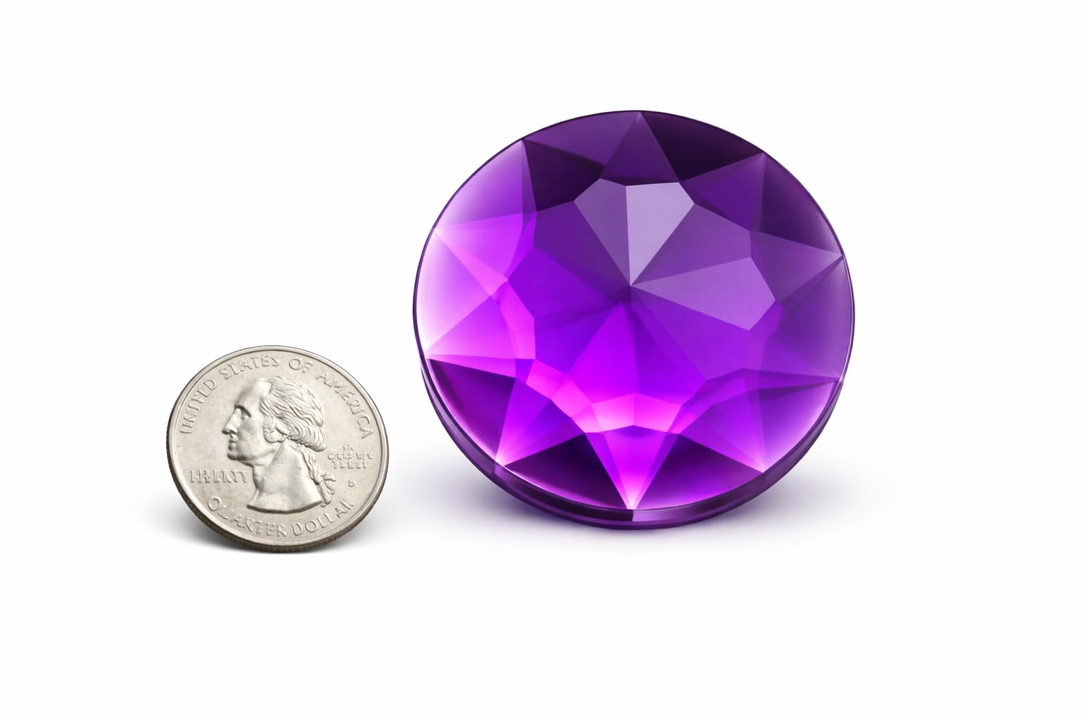 50mm Extra Large Flat Back Round Acrylic Rhinestones Plastic Circle Gems for Costume Making Cosplay Jewels Pro Grade Embelishments - 4 Pieces (Purple Amethyst H105) โ image 1
