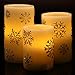 Vinkor Flameless Candles Flickering Candles Decorative Battery Flameless Candle Classic Real Wax Pillar with Dancing LED Flame & 10-Key Remote Control 2/4/6/8 Hours Timers (Snowflake)