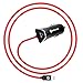 BitTrendx, Dual Rapid Smart Phone USB Car Charger With Built in Smart Cable Compatible With iPhone Xs Max XR X 8 Plus 7 Plus 6S Plus Se 6 Plus 5 5S 5c iPad Pro Air Mini 2 3 4 and Extra USB (Black)