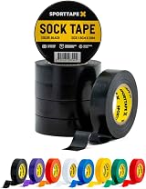 SPORTTAPE 6 Rolls Sock Tape Black 1.9cm x 20m Football Rugby