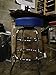 Richardson Seating Double Rung Backless Swivel Bar Stool with Chrome Frame and Seat, Blue, 30