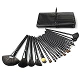 24 Pcs Makeup Brush Set with Black Pouch Bag Cosmetic brushes Professional Face Eye Shadow Eyeliner Foundation Blush Lip Powder Liquid Cream Cosmetics Blending Brush Tool