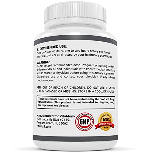 InstaBrainTM Fast-Acting Nootropic Brain Booster - On Demand Supplement for Quick Focus, Improved Clean Energy, and Gentle Mood Lifting and Motivation Boosting Effects - 60 Capsules - Made by Vitamonk - Thumbnail 7