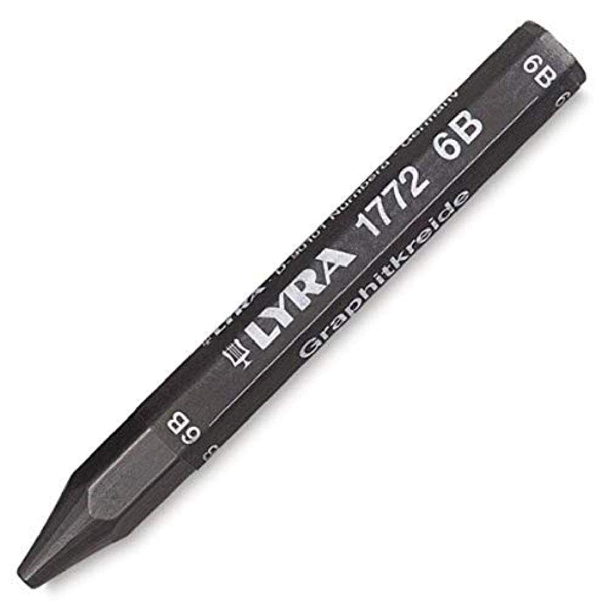 LYRA Graphite Crayons, 6B Hardness, Non Water-Soluble, Set of 12 Crayons, Black (5620106)