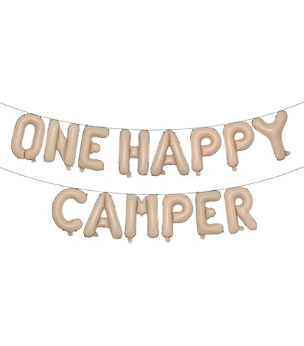 „It's S'more Fun To Be One“ Geburtstagsbanner – Camping-Theme Für Den 1. Geburtstag In Gold Glitzer