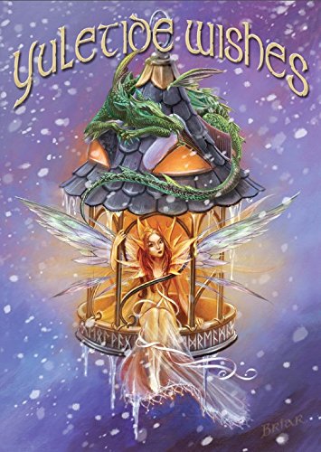 Elf Light - Festive Christmas Yule Winter Solstice Greeting Card by Briar