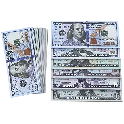ZEROSUN Copy Money, 120 PCS Replica of Dollar Bills, Play Toys