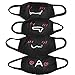 Teenitor Cotton Mask, 4 Pack Super Cute Kawaii Fashion Mask Emoticon Mouth-Muffle Kaomoji Anti-Dust Cotton Mask for Boys and Girls