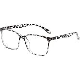 ANRRI Blue Light Blocking Glasses Men Women, Lightweight Computer Glasses | Square Leopard Frame, Reduce Digital Eye Strain, All-Day Comfort