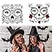 12 Pack Day of the Dead Sugar Skull Temporary Face Tattoo Halloween Makeup Tattoo for Men and Women