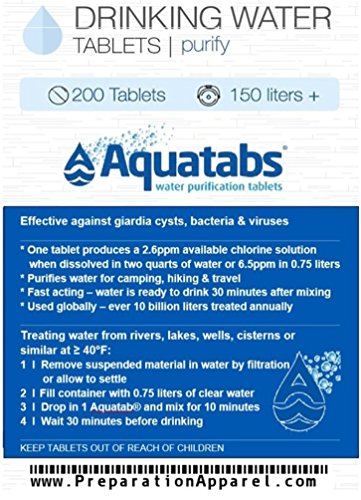 200 Pack - World's #1 Water Purification Tablets - Aquatabs