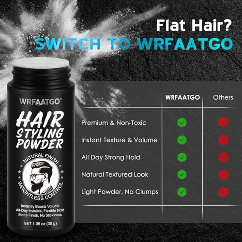 Hair Wax Powder for Men, Volumising Hair Powder, 30 g, Men's Hair Powder, Natural Matte Effect, Texturizing Powder Without Residues, Instant Volumising, Long Lasting Hold, Fine Hair