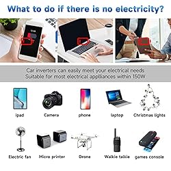 Bapdas 150W Car Power Inverter DC 12V to 110V AC