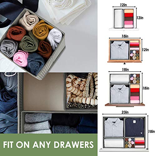 Criusia Underwear Drawer Organizer, 6 Set Foldable Underwear Drawer