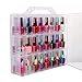 Portable Clear Double Side Nail Polish Organizer Case Holder | Up to 48 Bottles | Adjustable Spaces Divider | Double Side Opening With Snaps | Portable Handle | Deep Pocket.