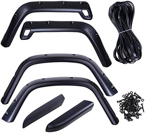 6PCS FOR97-06 Jeep Wrangler TJ 6" Wide Black Pocket Extended Fender Flares Kit
