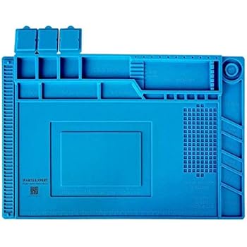 Soldering Mat Silicone Repair Mat Heat Insulation Work Station Magnetic Desk Pad for BGA, Heat Gun, Workbench, Cell Phone, Laptop (17.8 x 11.8 inch)