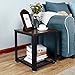 VASAGLE 2-Tier End Table Square-Frame Side Table with Metal Grate Shelf Dark Walnut