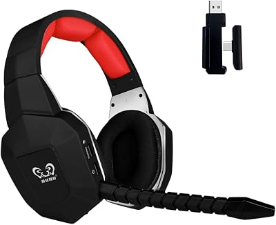 Wireless Gaming Headset Headphone Kompatibel mit PS5 PS4 PC Computer Nintendo Switch Klarer Ton Over-Ear Kopfhörer Abnehmbares Mikrofon