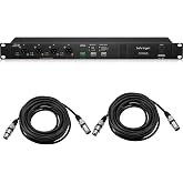 Behringer P24HUB StageConnect Bus Powering Hub for Personal Monitor Mixers, Bundle With 2x H&amp;A XLR M to F Cable 25'