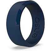 Enso Rings Bevel Classic Silicone Wedding Ring – Hypoallergenic Unisex Wedding Band – Comfortable Band for Active Lifestyle – 8mm Wide, 2.16mm Thick