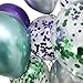 Mermaid Party Balloons Supplies Birthday Decorations Pack of 32 - Green and Purple Metallic Balloons with Glitter Confetti Clear Sparkle Decorations Party Balloon Kit for Birthday